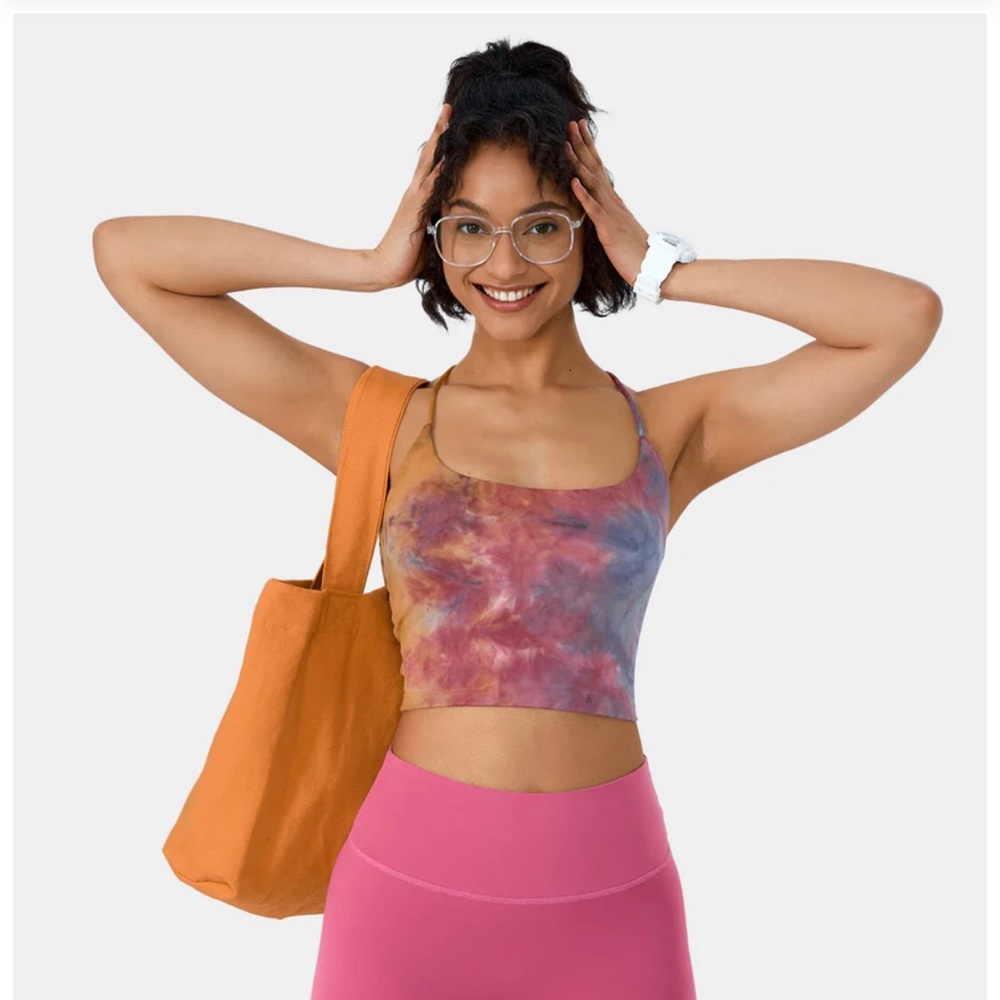 Tie dye spaghetti strap crop tank